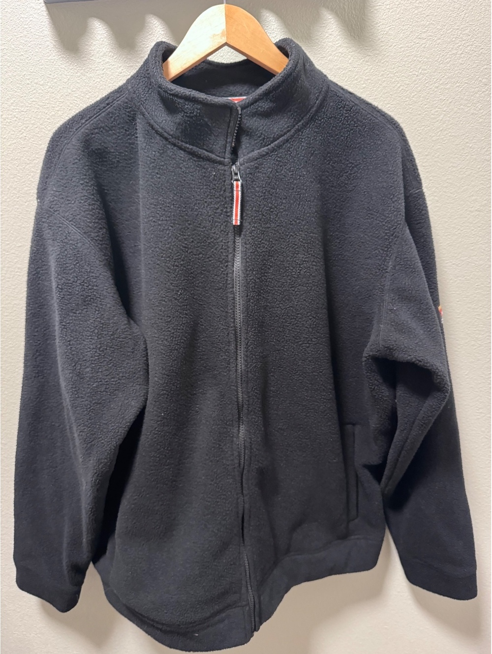 Orvis Men’s XL Black Fleece Jacket Full Zip Outdoor Hiking Pullover Style Coat